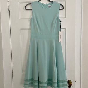 Calvin Klein Illusion-Trim Fit & Flare Dress